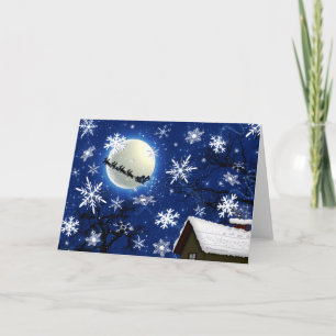 Le Père Noël Arrive À La Carte De Ville (Vierge À 