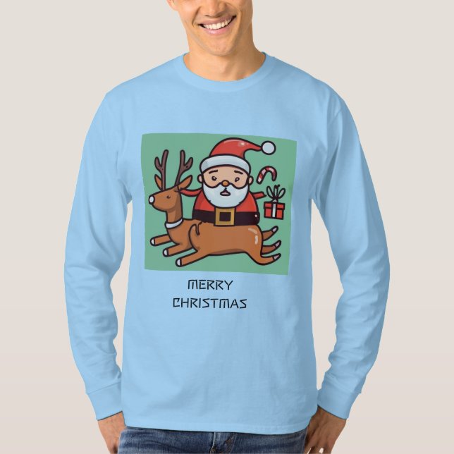 Le Père Noël arrive à la ville T-shirt (Devant)
