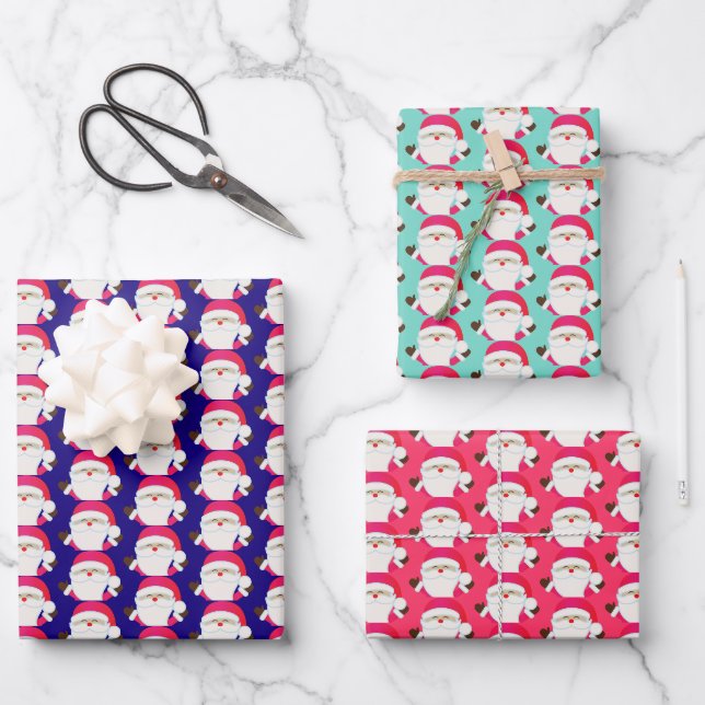 Le Père Noël aux couleurs enveloppant des feuilles (Recto)