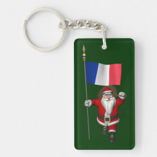 Le Père Noël Avec L'Enseigne De France