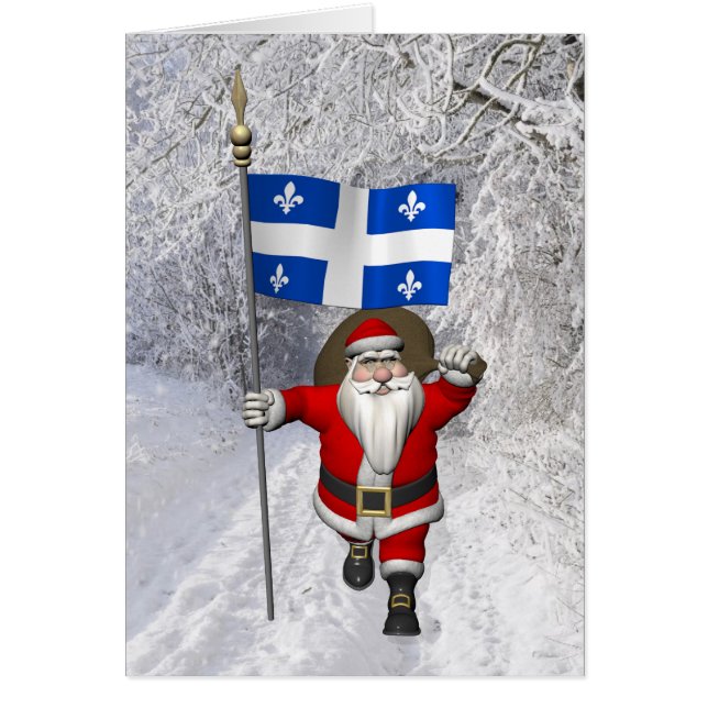 Le Père Noël Avec L'Enseigne Du Québec (Devant)