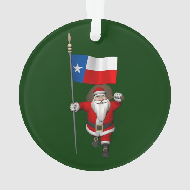 Le Père Noël Avec L'Enseigne Du Texas (dos)