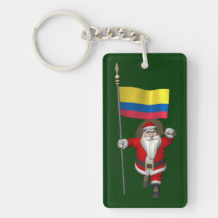Le Père Noël Avec L'Ensigne De La Colombie