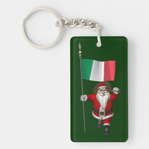 Le Père Noël Avec L'Ensigne D'Italie