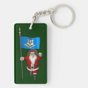 Le Père Noël Avec L'Ensigne Du Connecticut