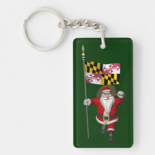Le Père Noël Avec L'Ensigne Du Maryland