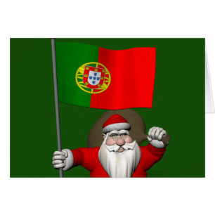 Le Père Noël Avec L'Ensigne Du Portugal