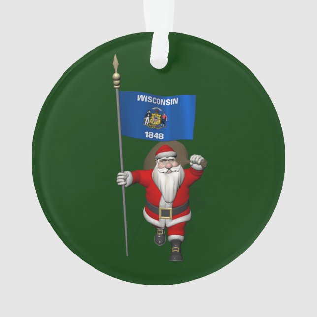Le Père Noël Avec L'Ensigne Du Wisconsin (dos)