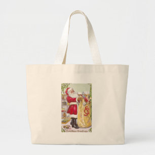 Le père noël avec un sac plein des jouets