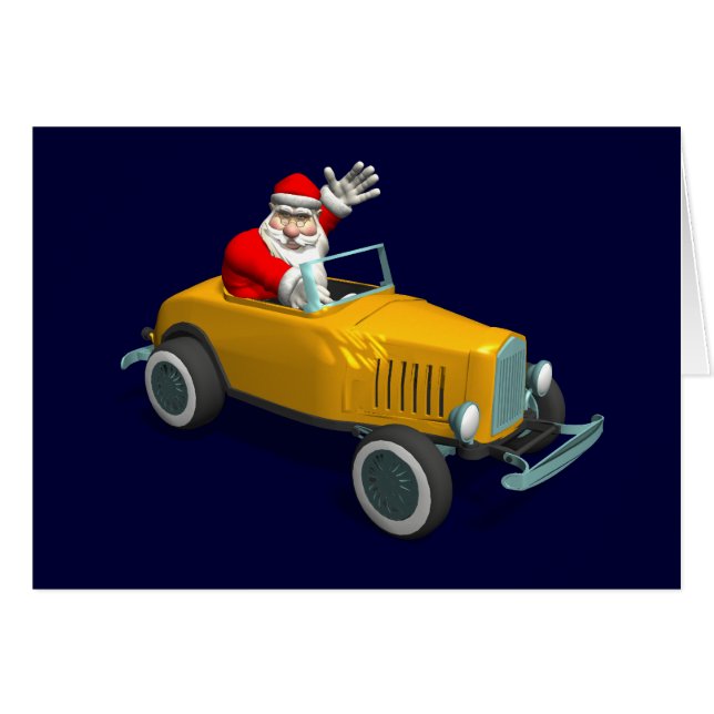 Le Père Noël Conduit Une Hotrod (Devant horizontal)