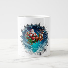 Le Père Noël en 3D sur une tasse de spécialités de