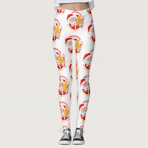 Le Père Noël heureux leggings de la nouvelle année