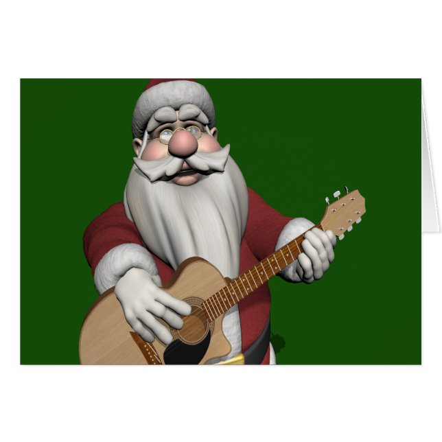 Le Père Noël Joue Des Chansons De Noël Sur Sa Guit (Devant horizontal)