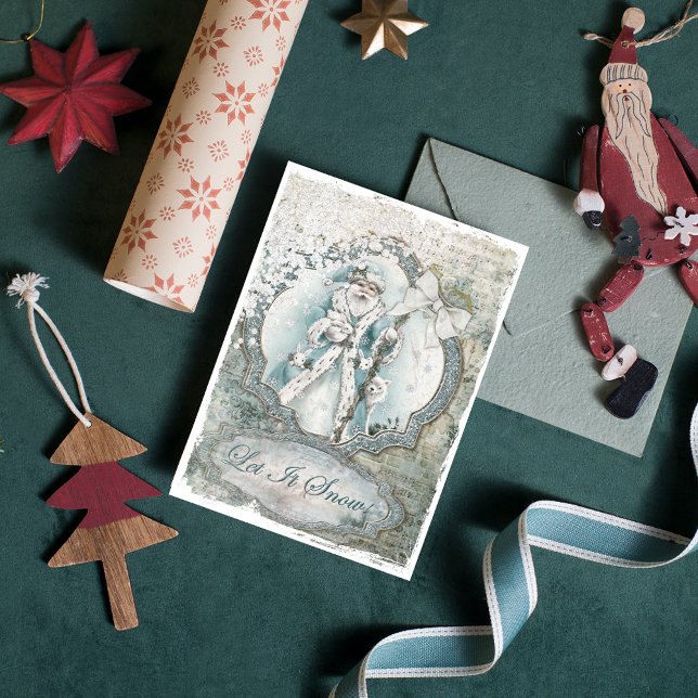 Le Père Noël laissez la neige bleu papier à papier (Créateur téléchargé)