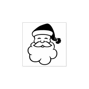 Le père noël saisonnier font face au tampon en