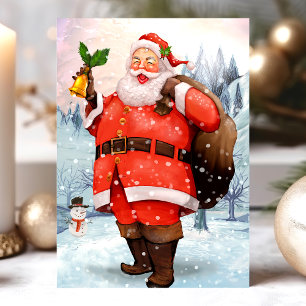 Le Père Noël vintage Dans La Carte Postale Du Jour