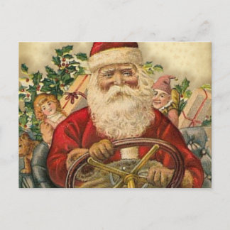 Le père noël vintage dans la voiture : Cartes