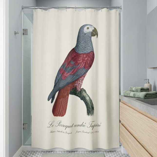 Le Perroquet cendre Tapire Duschvorhang (African Grey Parrot Red Factor Psittacus Erithacus. Shower Curtain)