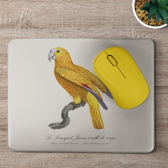 Le Perroquet Jaune ecaille de rouge Mousepad (Le Perroquet Jaune ecaille de rouge. Mouse Pad)