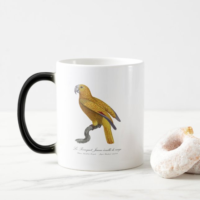 Le Perroquet Jaune ecaille de rouge Verwandlungstasse (Mit Donut)