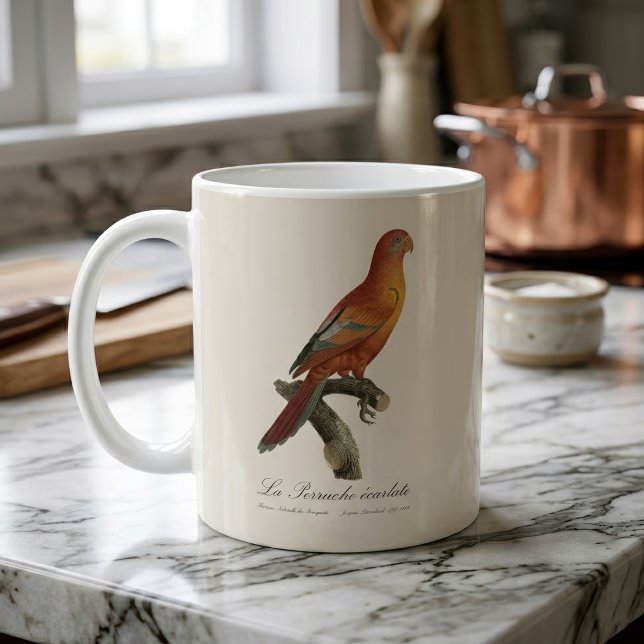 Le Perruche ecarlate Kaffeetasse (Red Lory or Eos Bornea, Trichoglossus borneus. Coffee Mug)