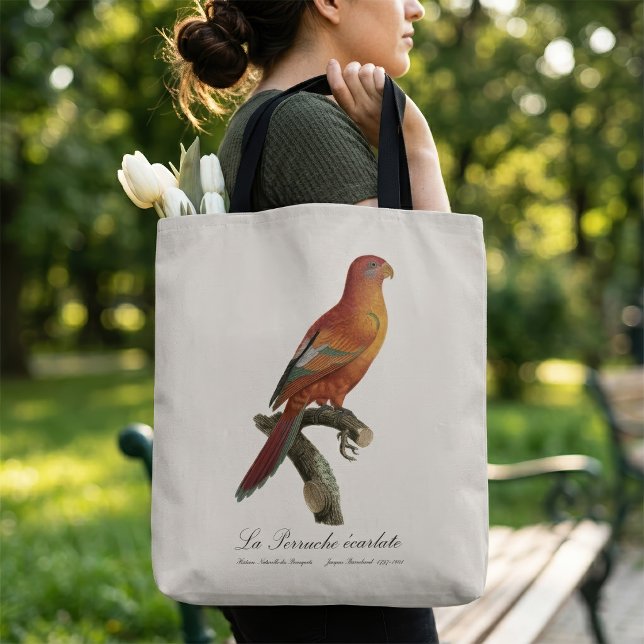 Le Perruche ecarlate Tasche (Red Lory or Eos Bornea, Trichoglossus borneus. Tote Bag)