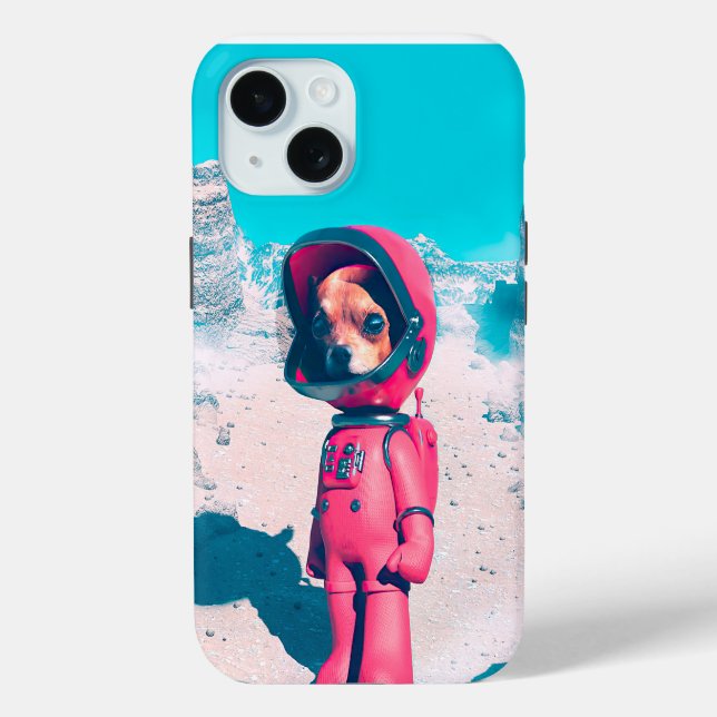 Le petit astronaute chien 3D Art iPhone / coque ip (Verso)