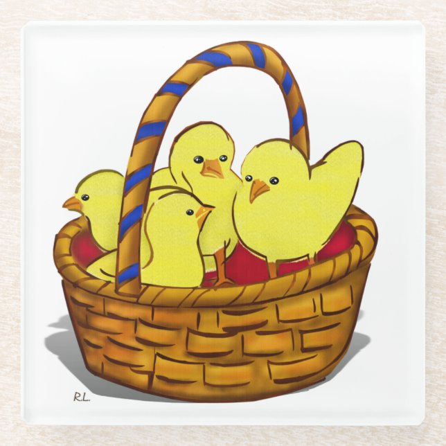 Le Petit Poule OsterDECOR 1 Glasuntersetzer (Vorderseite)