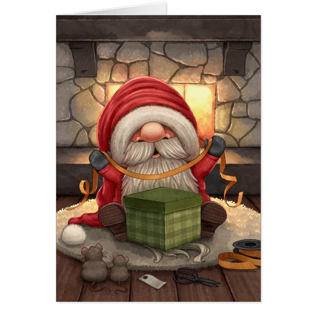Le Petit Santa wrapping a gift (Devant)
