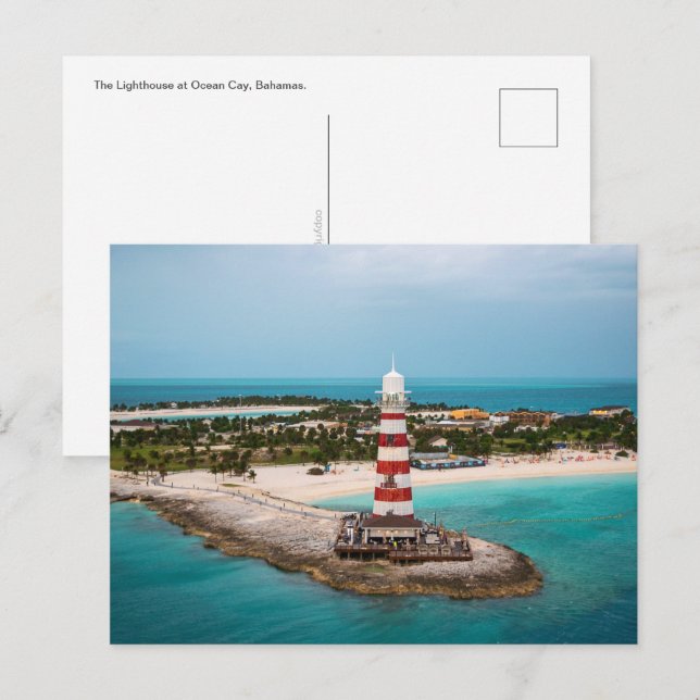 Le phare d'Ocean Cay, Bahamas Carte postale (Devant / Derrière)
