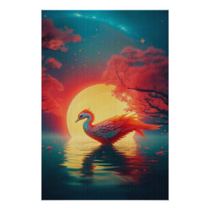 Le Phoenix Recharge en clair de lune Poster brilla