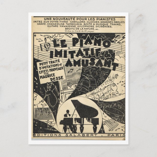 Le Piano Imitatif et Amusant, Notenblatt Postkarte (Vorderseite)