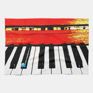 Le piano verrouille la serviette de thé