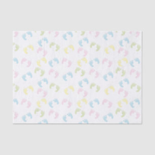 Le pied coloré de bébé imprime le papier de soie