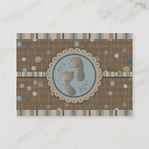 Le pied imprime la carte de rappel de baby shower