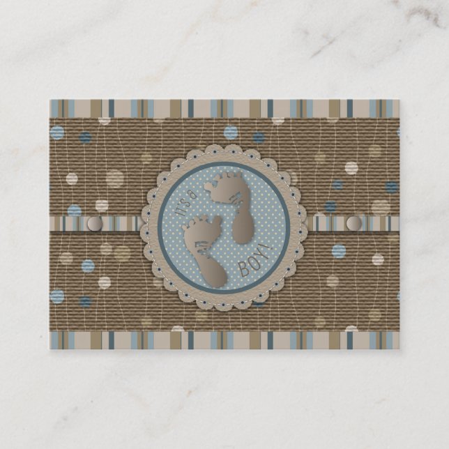 Le pied imprime la carte de rappel de baby shower (Devant)
