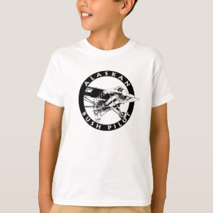 Le pilote de Bush d'Alaska badine le T-shirt