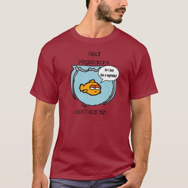 Le poisson n'est pas T-shirt foncé végétarien (Devant)
