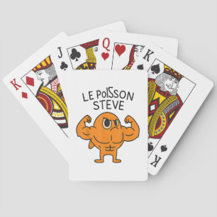 Le Poisson Steve Funny Muskel Fish Cartoon Spielkarten