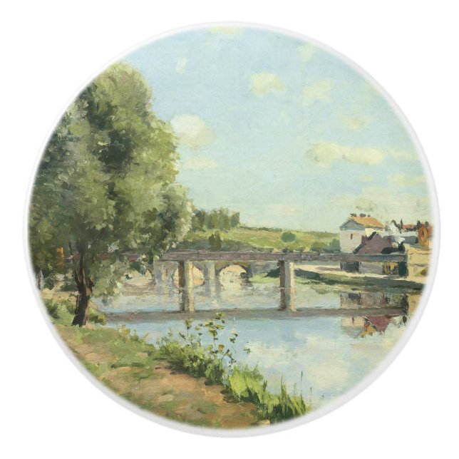 Le Pont Du Chemin De Fer Camille Pissarro Keramikknauf (Vorderseite)