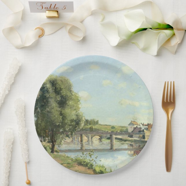 Le Pont Du Chemin De Fer Camille Pissarro Pappteller (Hochzeit)