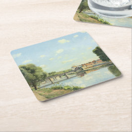 Le Pont Du Chemin De Fer Camille Pissarro Rechteckiger Pappuntersetzer