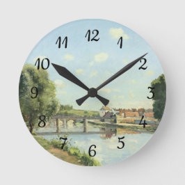 Le Pont Du Chemin De Fer Camille Pissarro Runde Wanduhr
