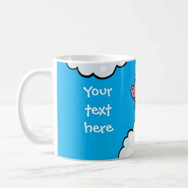 Le porc de vol danse sur la tasse personnalisable (Gauche)