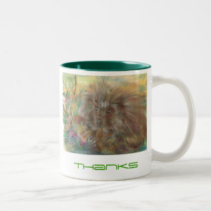 Le porc-épic remercie la tasse