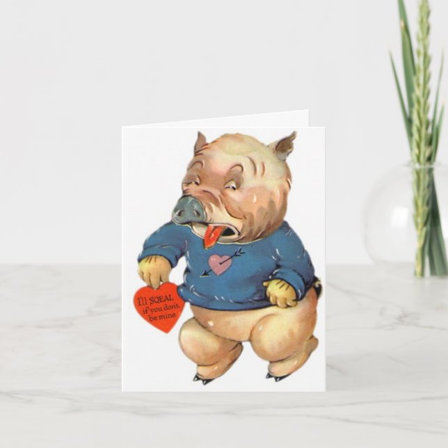 Le porc mignon couinement des cartes de carte de (Devant)