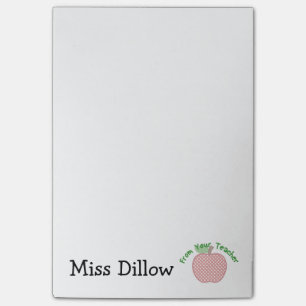 Le post-it d'Apple du professeur 4x6 personnalisé