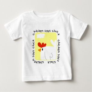 Le poulet indique des T-shirts et des cadeaux de
