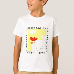 Le poulet indique des T-shirts et des cadeaux de