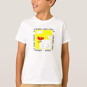 Le poulet indique des T-shirts et des cadeaux de